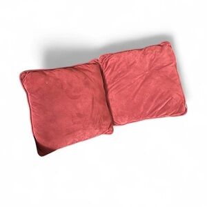 Set of 2 Burgundy Red Velvet Accent/Throw Pillows